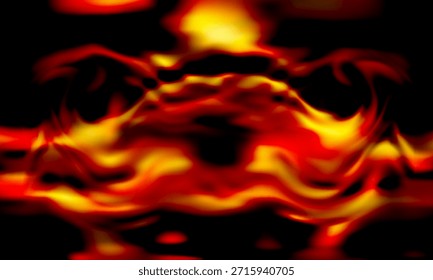 Llamas Abstractas ardientes que fluyen a través de un fondo oscuro para el tema de calor dinámico