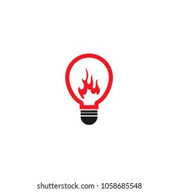 Fiery abstract lamp logo design template
