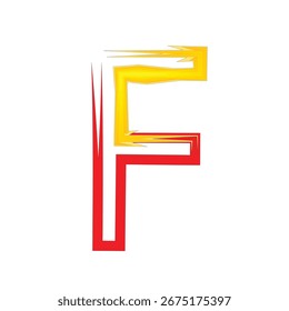 Letra Abstractas ardiente F Ilustración vectorial.
