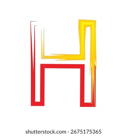 Letra Abstractas ardiente H Ilustración vectorial.