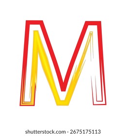 Fiery Abstract Letter M Vector Illustration.
