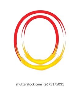 Fiery Abstract Letter O Vector Illustration.
