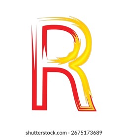 Letra Abstractas ardiente R Ilustración vectorial.