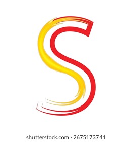 Letra Abstractas ardiente S Ilustración vectorial.