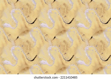 Fiery Abstract Pattern. Water Color Sun Paint. Fluid Fire Background. Sunny Liquid Grunge. Vector Seamless Painting. Acrylic Ink Illustration. Fire Ink Marble Space. Liquid Abstract Watercolor.