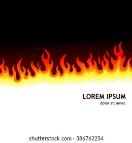 Fiery Background. Fire Line. Vector