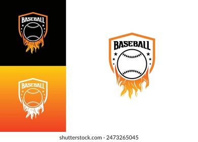 Fiery baseball championship logo design. Baseball emblem design