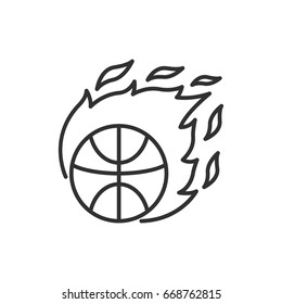 Fiery basketball ball