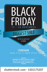 Fiery black friday sale design. Flyer template - Vector