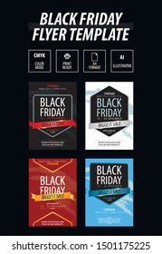 Fiery black friday sale design. Flyer template - Vector