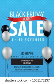 Fiery black friday sale design. Flyer template - Vector