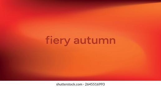 Fiery blurred abstract red orange background with smooth gradient transitions and soft mesh waves. Autumn heat inspired defocused backdrop. Vector illustration for poster card banner