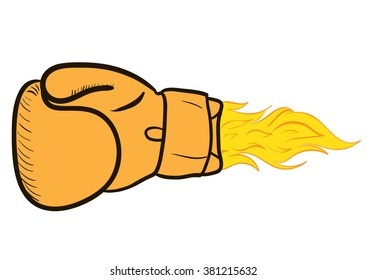 Fiery boxing glove