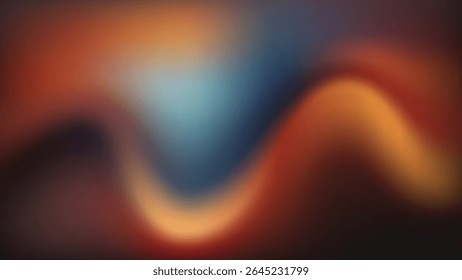 Fiery and Cool Abstract Gradient Background with Wavy Blends of Orange, Red, and Blue Hues
