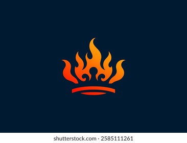 A fiery crown logo symbolizing power, resilience, and transformation through flames.