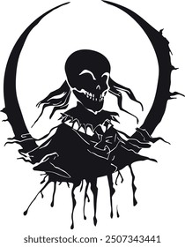 Fiery Demon – Intense Evil ghost Silhouette Art