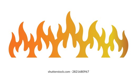 Fiery design symbolizing heat and energy, abstract artistic element using gradient orange and yellow.