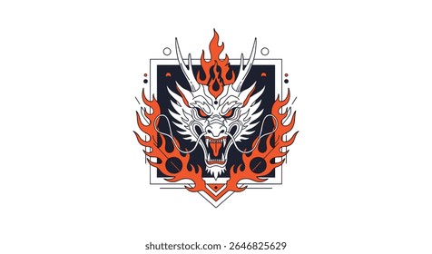 Incêndio Dragon Emblem liberando seu poder intenso em meio a chamas intensas simbolizando força e fraqueza