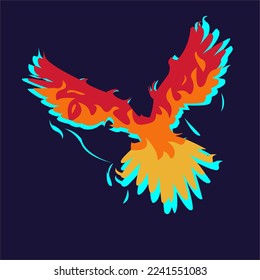 fiery eagle bird vector illustration , simple design for bird logo