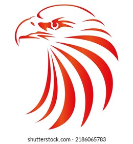 Fiery eagle on a white background