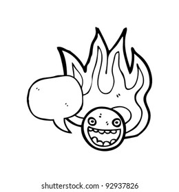feurige Emoticon-Gesichtskarikatur