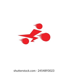 símbolo de logotipo de Vector simple de moto rápido y ardiente
