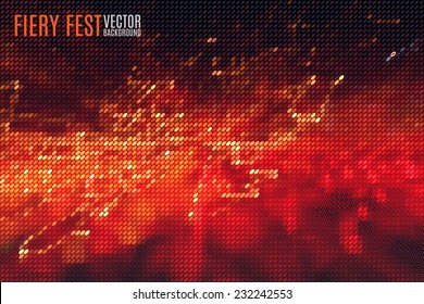 Fiery Festival Vector Background With Blurred Lights