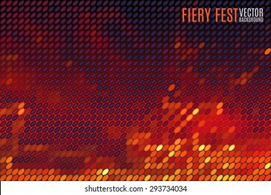fiery festival vector background with blurred lights made of tiny vector particles