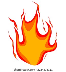 Fiery fire logo vector icon on a white background. The fire is red. Great for hot, fury, fire logos.
