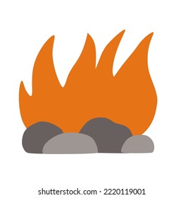 Fiery flame. Fires, hot ignition flame, flammable flame, thermal explosion hazard, flame energy concept. Logo Template vector cartoon icon. 