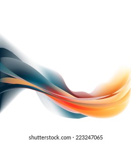 Fiery flame orisontal on a white background isolated