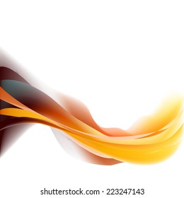 Fiery flame orisontal on a white background isolated
