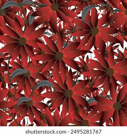 Fiery Floral Passion Bold Red Floral Design Dramatic Red Floral Repeat | Perfect for adding a touch of luxury and sophistication to your designs, the intricate details and opulent color palette