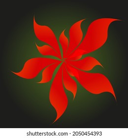 una flor de fuego sobre un fondo verde, una flor escarlata