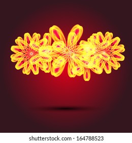 fiery flowers. Vector illustration