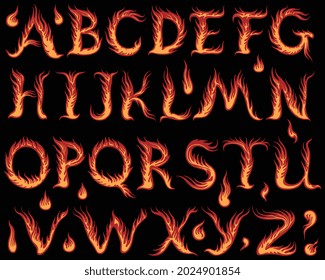 Fiery Font Design Set Editable Hand Stock Vector (Royalty Free ...