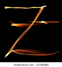 fiery font,  letter z on black background vector