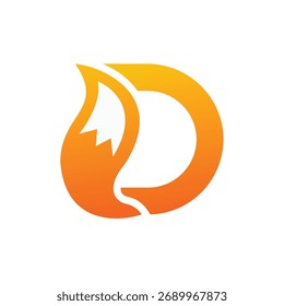 Logotipo de las alas D de degradado ardiente.