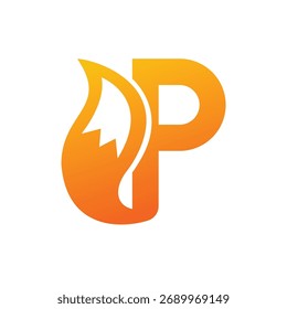 Logotipo de las alas de degradado ardiente P.