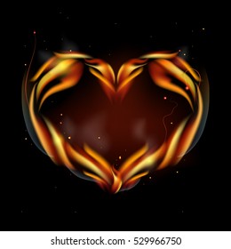 fiery heart vector