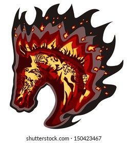 Fiery horse head