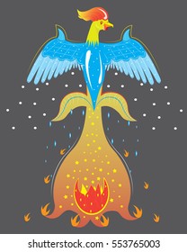 Fiery ice rooster, symbol of year