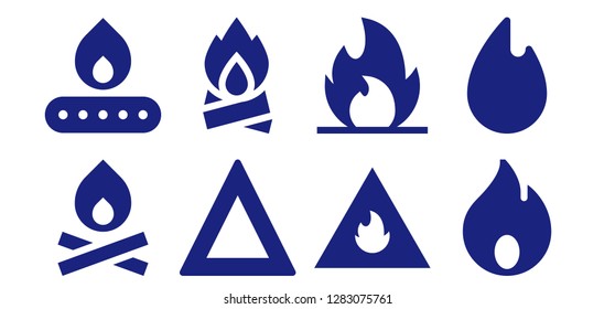  fiery icon set. 8 filled fiery icons. Simple modern icons about  - Bonfire, Fire