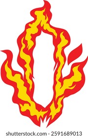 A fiery letter "I" with realistic flames, perfect for logos, gaming, branding, and creative typography. High-resolution vector suitable for commercial and digital artwork. Fire Alphabet Typography.