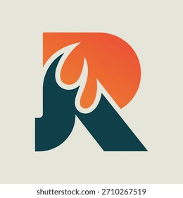 Fiery Letter R Logo Diseño dinámico con acento de llama para la marca
