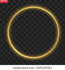 Fiery light circles glow effect, sparkling golden glitter