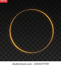 Los círculos de la luz intensa brillan, brillan brillantemente dorado