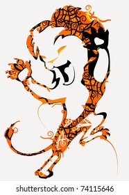 fiery lion jump