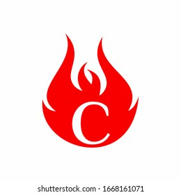 Fiery Logo C Vector Simple Modern Stock Vector (Royalty Free ...