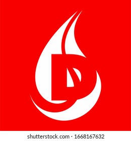 Fiery logo D vector. simple modern